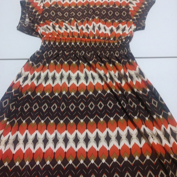 Brown and Orange Maxi Dress - Picture 2 of 5